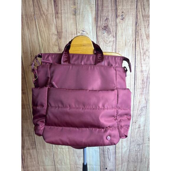 Travel Adventure Explore Backpack Tote Maroon Multiple Pockets Large - Picture 8 of 13